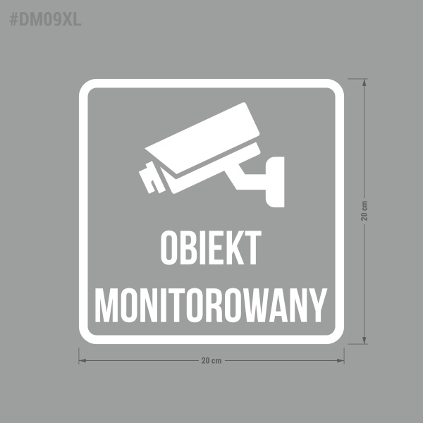 Naklejka informacyjna, ostrzegawcza "Obiekt Monitorowany" informująca o kamerach i monitoringu.