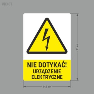 Naklejka "Nie Dotykać! Urządzenie Elektryczne" 14.8x21cm