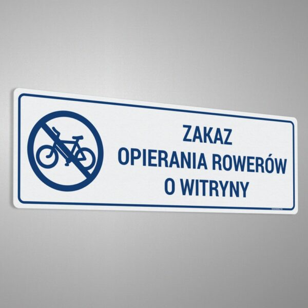 Naklejka "Zakaz Opierania Rowerów o Witryny"