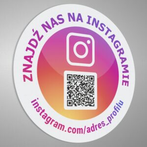 Naklejka społecznościowa Instagram z kodem QR - Znajdź nas na Instagramie