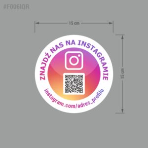 Naklejka społecznościowa Instagram z kodem QR - Znajdź nas na Instagramie