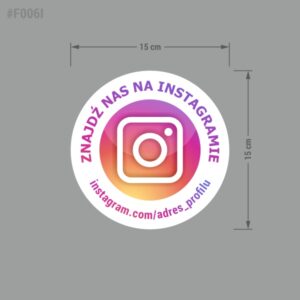 Naklejka społecznościowa Instagram - Znajdź nas na Instagramie