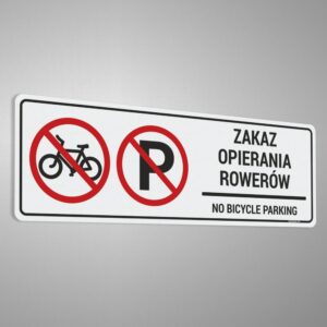 Naklejka "Zakaz Opierania Rowerów"