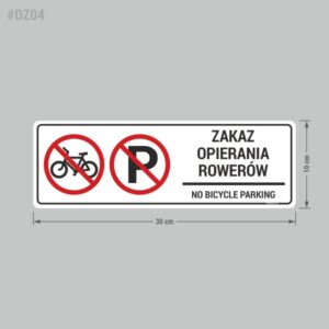Naklejka "Zakaz Opierania Rowerów"