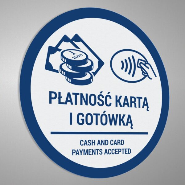 Naklejka Płatność Kartą i Gotówką - Cash and Card Payments Accepted